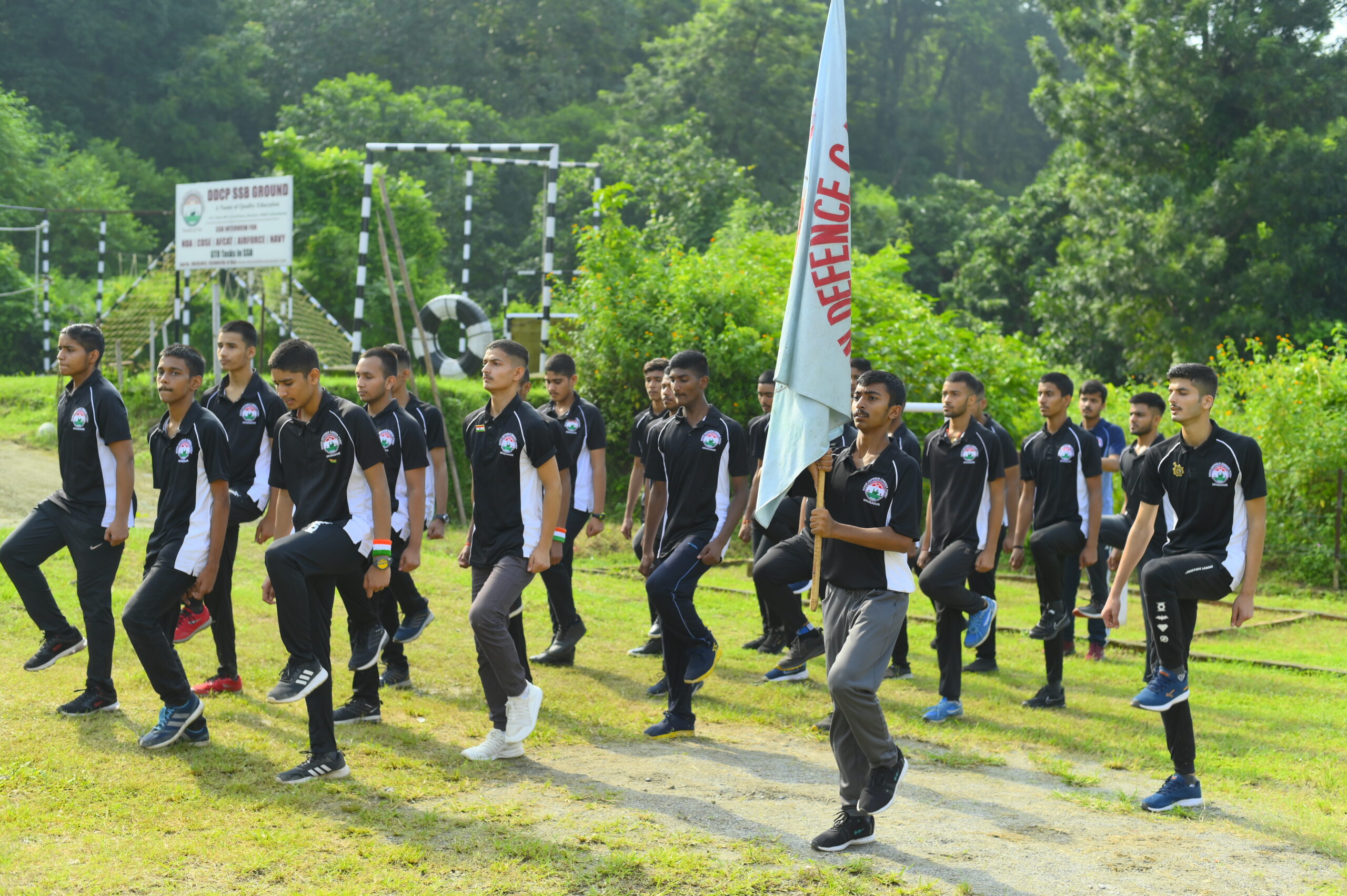 DDCP SSC GD aspirants during physical training for the PET/PST stage in Dehradun