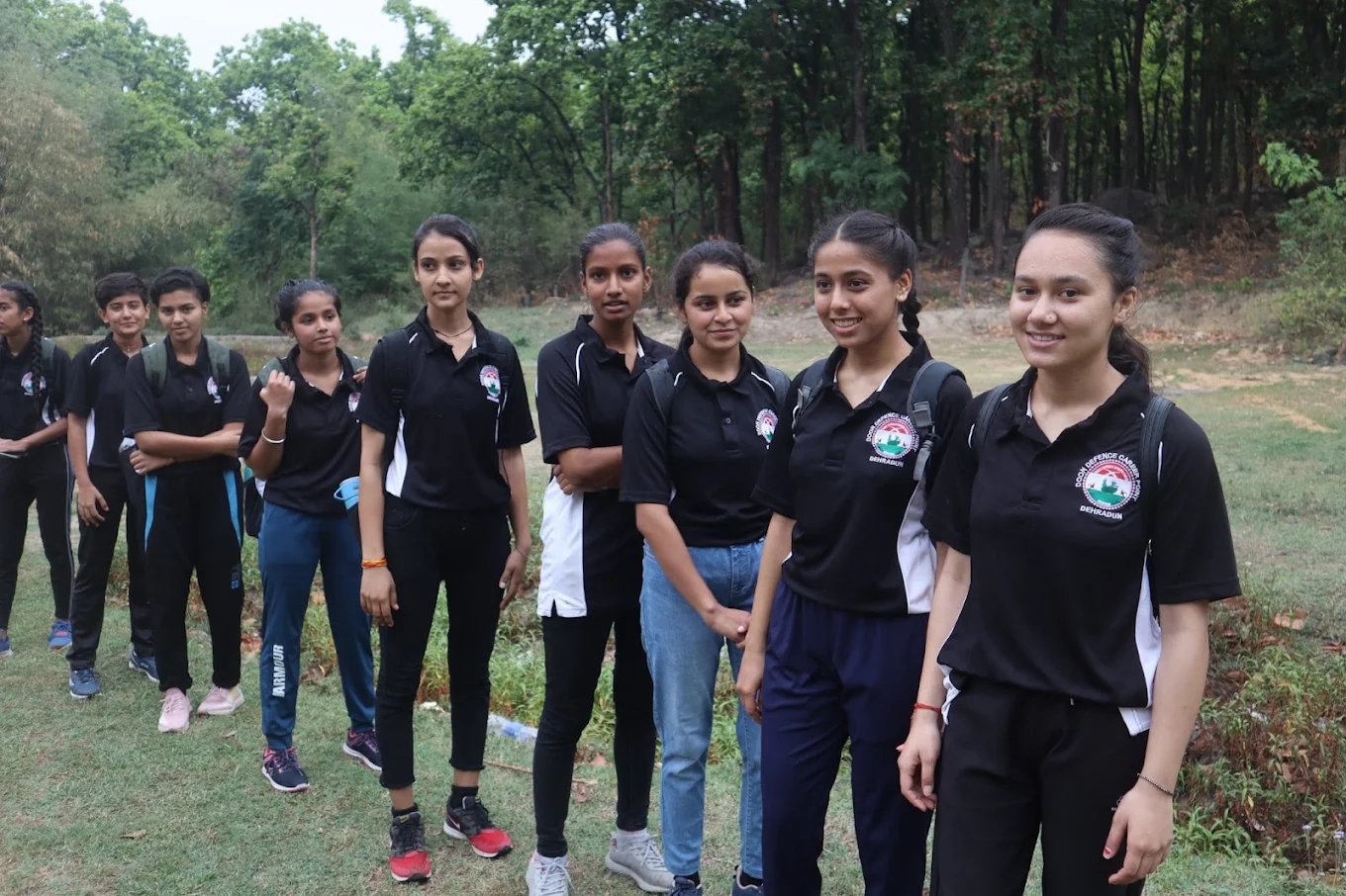 DDCP girl cadets group photo during an outdoor training trip